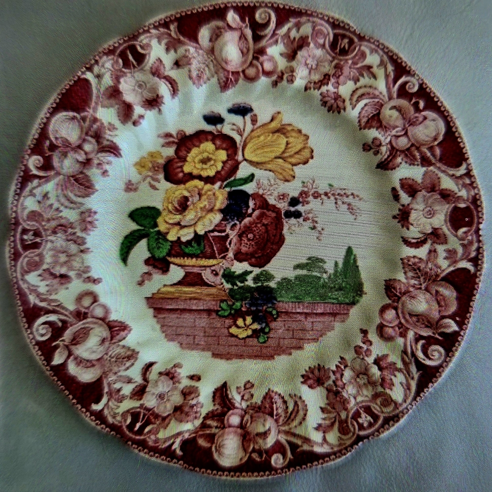 Vintage Decorative Plate with Floral Design